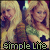 Static pixelated image of two blonde women in a cartoon style with text "simple Life" at the bottom, likely from The Simple Life television show.