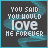 identical pixelated icons with dark gray backgrounds, light blue smoke-like patterns, and white text reading "YOU SAID YOU WOULD LOVE ME FOREVER"