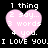 Four identical pink heart-shaped icons with white text inside, arranged in a on a black background, each displaying '1 thing 2 say... 3 words 4 you.' below the heart
