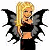A pixelated buddy icon featuring a winged female character with blonde hair and black wings on the left, next to green text reading "Original Icons .com" on a dark green background.