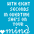 A static blue background displays repeated white pixelated text reading "WITH EIGHT SECONDS IN OVERTIME SHE'S ON YOUR mind" with variations in the word "mind" and preceding symbols.