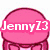 Six circular pixelated icons in a , each with a distinct color and the text 'JennyZ3' overlaid in matching or contrasting hues