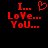 Red pixelated text and heart symbol on black background, with visible animation change between frames.