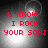 Red pixelated text on a grayscale background with shifting light effects.