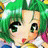 A pixelated anime-style character with green hair and large eyes appears on the left side of a contact sheet, while the right side displays text "Anime IM" and "COM" against a black background.