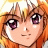 Pixelated anime-style character with orange hair and purple eyes, next to black background with white text reading 'Anime IM' and 'com' in stylized font.