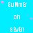 A static image with a bright cyan background featuring repeated text and star shapes in pink and light blue.