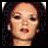 Six pixelated portrait images arranged in a , with the rightmost image displaying red text on white background