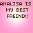 Pixelated text on a pink gradient background reads "ANALISA IS ANALISA IS MY BEST FREIND!!" in four identical quadrants.
