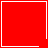 Red square with white borders and two pixelated symbols in bottom-right corners