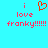 Pixelated text and heart symbol on cyan background with red and pink elements.