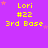 Purple background with yellow text reading 'Lori #22 3rd Base' and pink stars scattered across the image.