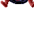 Pixelated Spider-Man icon in red and blue costume with black webbing, holding a gray web-shooter, positioned against light gray background.