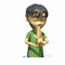 Animated cartoon character in green shirt with changing facial expressions and hand positions