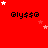 Red background with repeated 'Gly$$G' text and white/pink star animations across three