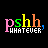 identical 'pshh, WHATEVER' text icons with varying color schemes on a black background