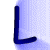 six blue L-shaped icons on colored backgrounds with varying pixelation and color gradients