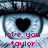 Pixelated eye with black heart-shaped pupil, pink text 'i love you taylor' below, blue-gray background.