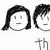 A contact sheet of six black-and-white cartoon faces with varying hairstyles and expressions, partially overlaid by text reading "the Strokes" in a handwritten style.