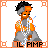Animated pixel art contact sheet showing a character with orange skin, black hair, and gray pants performing sequential hand movements while holding white chains, with "LIL FMP" text below each frame.
