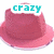 A pink fedora hat with text overlays changing across frames, displaying 'crazy', then 'crazy funky', and finally 'crazy funky junky' above the hat.