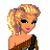 Pixelated character with blonde hair in a ponytail, wearing an off-shoulder top and sandals. The name "Alexa" appears below the figure.
