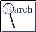 pixelated search icons with magnifying glass symbols and 'Search' text, showing animation changes in the lens shape across frames