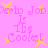 Pink background with yellow stars and repeating text "Jem Is The Coolest" in pink pixelated font.