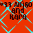 Red background with cyan diamond lattice pattern and dark brown text reading '*** Mijoo *** and Kara' repeated in four quadrants.