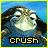 A 48x48 pixel animated buddy icon featuring a cartoon hammerhead shark with closed eyes and a smiling expression, displayed in two sequential frames within a contact sheet layout against a blue background.