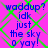 A static image with a bright pink background and green diamond-shaped overlay, displaying repeated blue text phrases