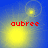 Four- shows yellow circular light effects on blue background with red text 'aubree' in each