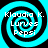 Four identical cyan and black spiral patterns arranged in a , each containing white text reading "Klaudia K. Lurves Pepsi"