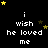 Black background with white text reading "i wish he loved me" repeated in a , yellow and brown stars scattered across the top and sides
