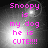 Pixelated text in bright pink reads "Snoopy is my dog he is CUTE!!!!" over a grayscale gradient background with light source effects.
