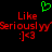 Green pixelated heart symbol above red text reading 'Like Seriouslyyy :]<3' on black background.