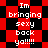 Red and black pixelated background with white text reading "Im bringing sexy back ya!!!!!" in four repeated sections.