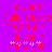 Pixelated red text on a solid purple background reads "Edward Gullen loves me, he just doesn't know yet" with four small pink flower icons below the last line.