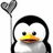 Animated penguin holding a heart-shaped object with snowflakes falling from a cloud, text reads 'OH baby let it snow (3)'
