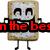 Pixelated character with rectangular body, white frosting-like face, and sprinkles; four legs; text overlays change across frames.