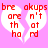 Pixelated red text on white speech bubbles against a pink background, with visible text fragments and partial words.