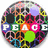 Circular icon with multicolored peace signs forming a pattern, featuring the word "PEACE" in block letters across the middle.
