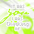 A static image with repeated text and green graphic elements on a light background.