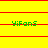 Yellow background with red horizontal lines and green text reading 'YiFons' in pixelated font, arranged in a pattern