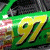 Animated contact sheet of a green race car icon with yellow number 97, showing frame-by-frame motion effects including partial visibility and white streaks.
