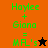 Green pixelated text 'Haylee + Giona = MAL's' with a star symbol on orange and black backgrounds.