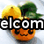 A four- displays text fragments over images: a smiling orange pumpkin with a lemon and greens, a watermelon slice on grass, a green spiral, and a dog's face with text