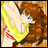 Pixelated anime-style character with brown hair and blue eyes in a yellow dress, next to black background with white text "Anime IM" and "COM".