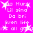 Pixelated pink background with white text and star symbols arranged in a pattern, featuring repeated phrases and partial words