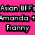 A four-quadrant image with pink, white, and gray sections containing text, a photo of two people, and a smiley face.